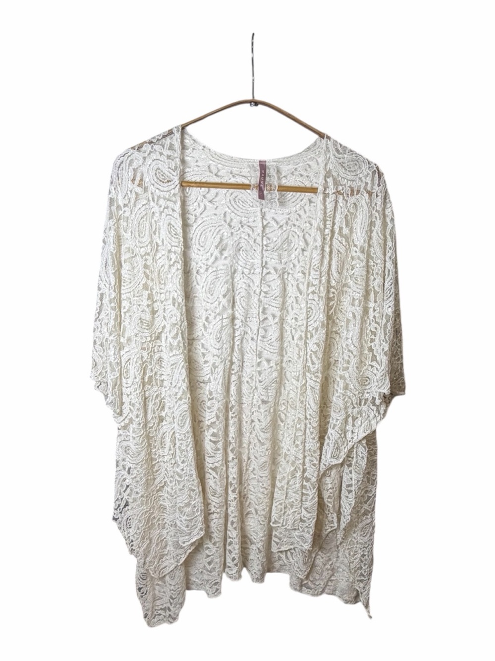 Maeve by Anthropologie Ivory Lace Draped Cardigan. Size Medium. Layering. Lace.